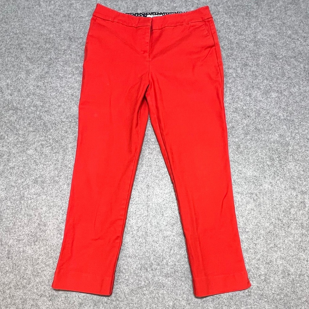 Boden Richmond Red 7/8 Crop Pants Petite Stretch Trousers Womens Size 10